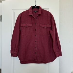 Madewell Flannel Sunday Shirt Burgundy Size Large